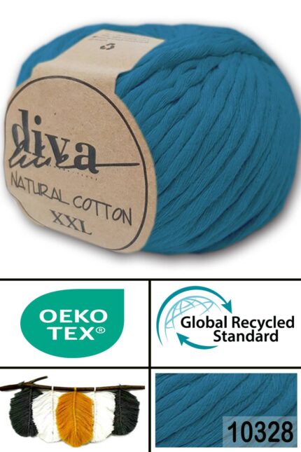 Diva Natural Cotton XXL 10328 Petrol (4 lü Paket)