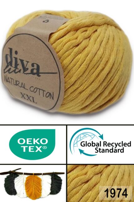 Diva Natural Cotton XXL 1974 Hardal (4 lü Paket)