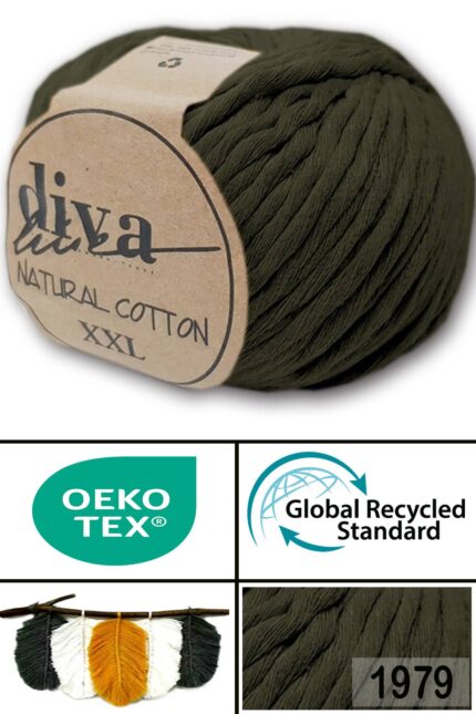 Diva Natural Cotton XXL 1979 Haki (4 lü Paket)