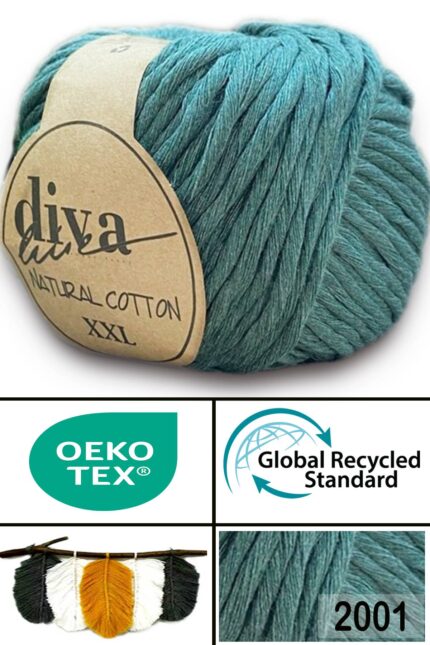 Diva Natural Cotton XXL 2001 Mentol Yeşil (4 lü Paket)