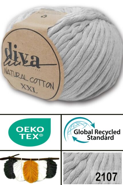 Diva Natural Cotton XXL 2107 Açık Gri (4 lü Paket)
