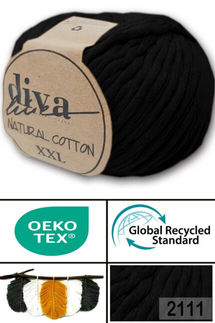 Diva Natural Cotton XXL 2111 Siyah (4 lü Paket)