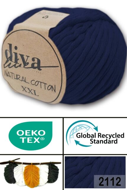 Diva Natural Cotton XXL 2112 Lacivert (4 lü Paket)