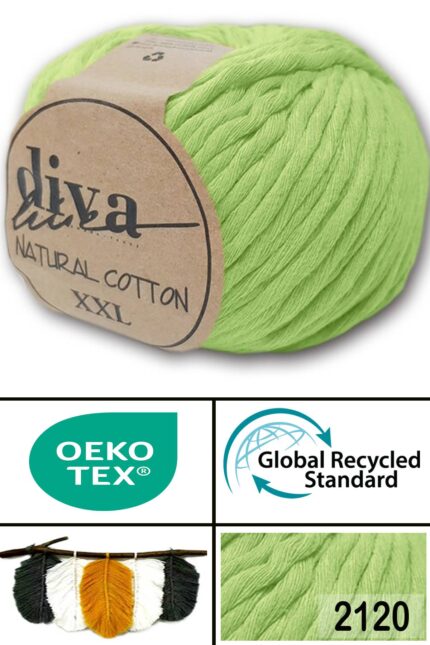 Diva Natural Cotton XXL 2120 Fıstık Yeşili (4 lü Paket)