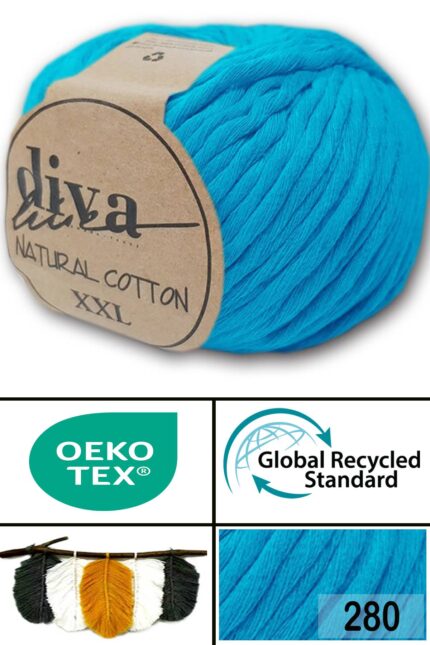 Diva Natural Cotton XXL 280 Açık Turkuaz (4 lü Paket)