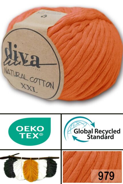 Diva Natural Cotton XXL 979 Portakal (4 lü Paket)