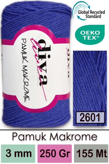 Diva Pamuk Makrome 2601 Saks Mavi ( 4 lü Paket)