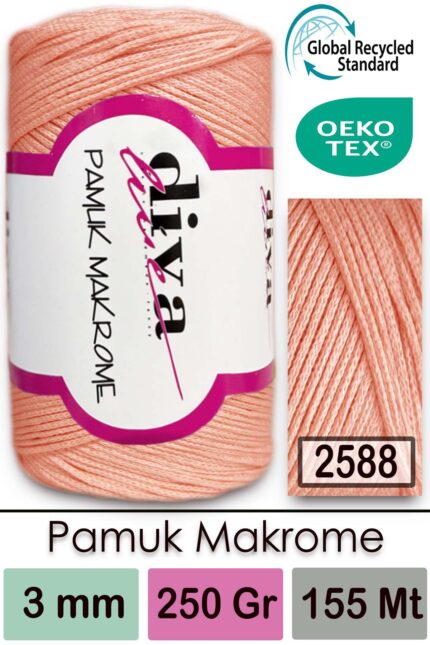 Diva Pamuk Makrome 2588 Somon ( 4 lü Paket)