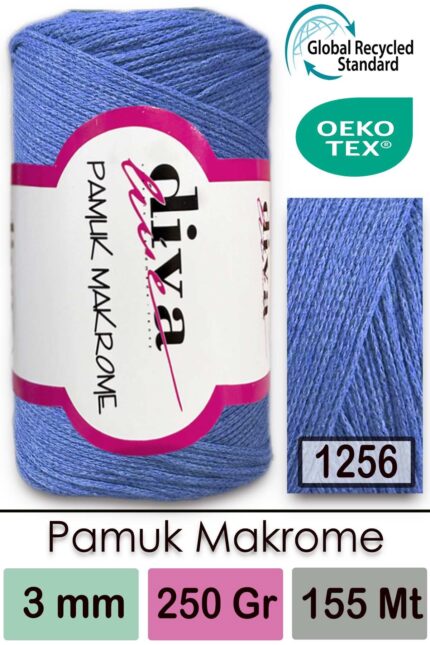 Diva Pamuk Makrome 1256 Mavi ( 4 lü Paket)