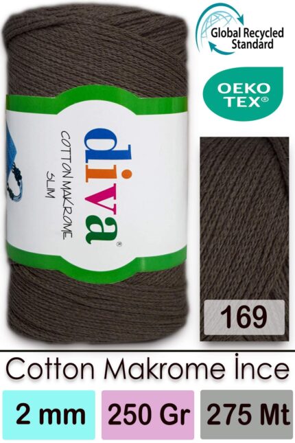 Diva Cotton Makrome İnce 169 Koyu Vizon ( 4 lü Paket )