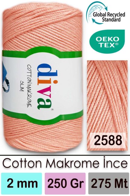 Diva Cotton Makrome İnce 2588 Yavruağzı ( 4 lü Paket )