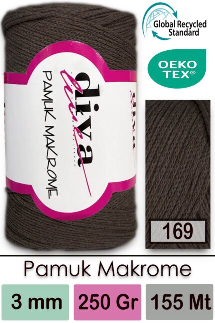 Diva Pamuk Makrome 169 Koyu Vizon ( 4 lü Paket)
