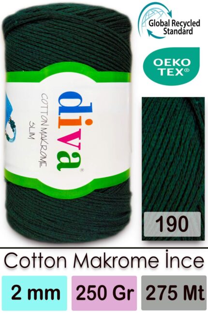 Diva Cotton Makrome İnce 190 Ördek Başı ( 4 lü Paket )
