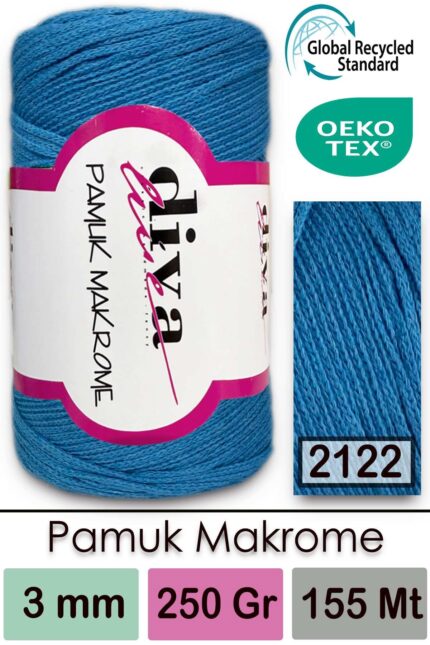 Diva Pamuk Makrome 2122 Okyanus ( 4 lü Paket)