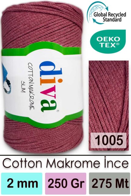 Diva Cotton Makrome İnce 1005 Koyu Somon ( 4 lü Paket )