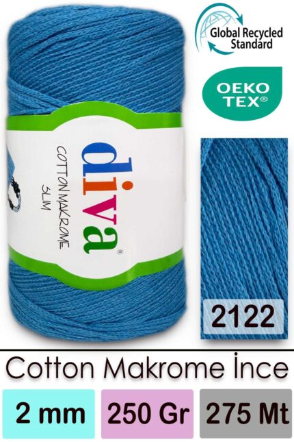 Diva Cotton Makrome İnce 2122 Okyanus ( 4 lü Paket )