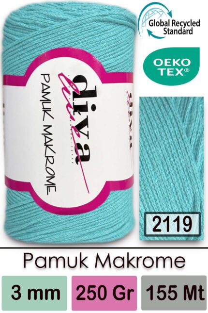 Diva Pamuk Makrome 2119 Mint ( 4 lü Paket)