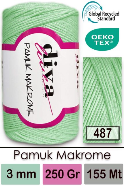 Diva Pamuk Makrome 487 Su Yeşili ( 4 lü Paket)