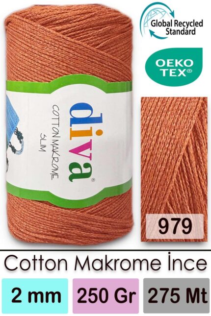 Diva Cotton Makrome İnce 979 Portakal ( 4 lü Paket )