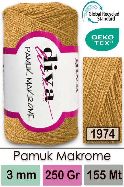 Diva Pamuk Makrome 1974 Hardal ( 4 lü Paket)