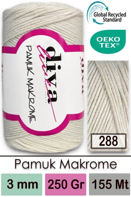 Diva Pamuk Makrome 288 Kemik ( 4 lü Paket)