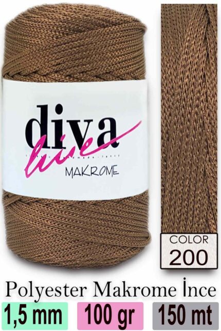 Diva Makrome İpi 200 ( 6 lı Paket )