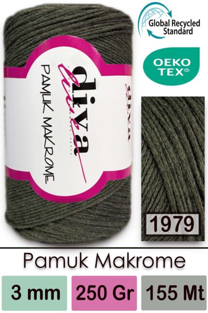 Diva Pamuk Makrome 1979 Haki ( 4 lü Paket)