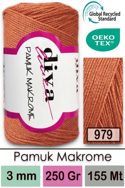 Diva Pamuk Makrome 979 Portakal ( 4 lü Paket)
