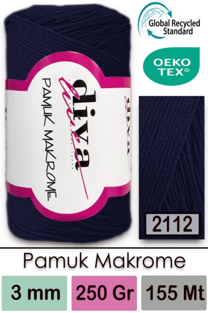 Diva Pamuk Makrome 2112 Lacivert ( 4 lü Paket)