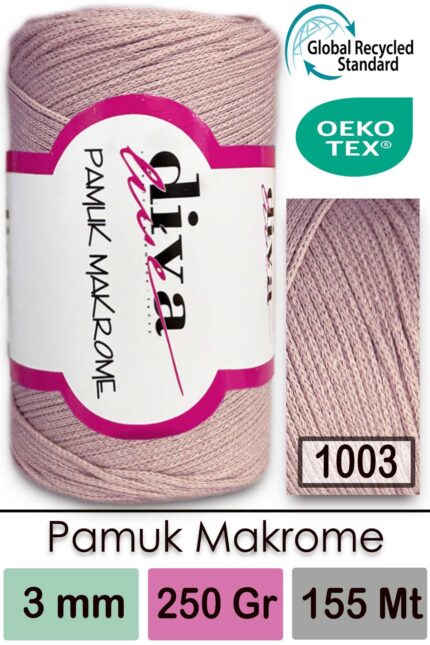 Diva Pamuk Makrome 1003 Soft Pudra ( 4 lü Paket)