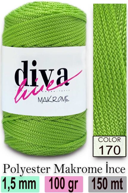 Diva Makrome İpi 170 Fıstık ( 6 lı Paket )