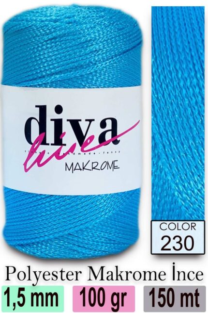 Diva Makrome İpi 230 Okyanus ( 6 lı Paket )
