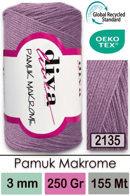 Diva Pamuk Makrome 2135 Lila ( 4 lü Paket)