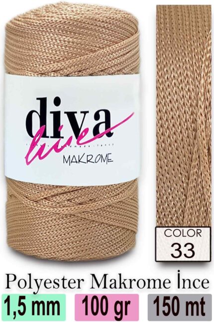 Diva Makrome İpi 33 ( 6 lı Paket)