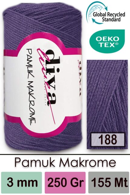 Diva Pamuk Makrome 188 Mor ( 4 lü Paket)