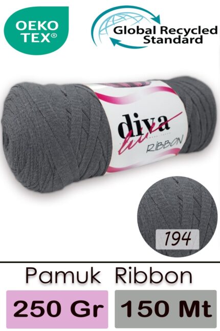 Diva Ribbon 194 Orta Gri ( 4 lü Paket )