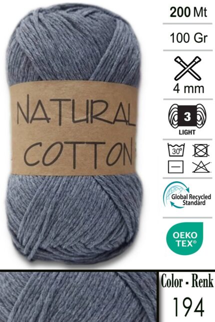 Diva Natural Cotton 194 Orta Gri (5 li Paket)