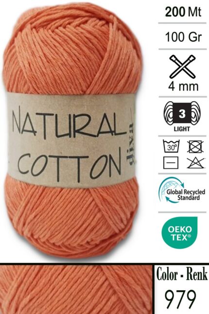 Diva Natural Cotton 979 Portakal (5 li Paket)