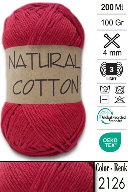 Diva Natural Cotton 2126 Kırmızı (5 li Paket)