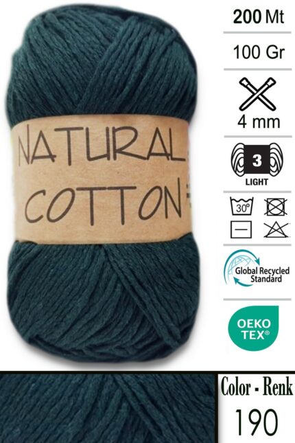 Diva Natural Cotton 190 Koyu Yeşil (5 li Paket)