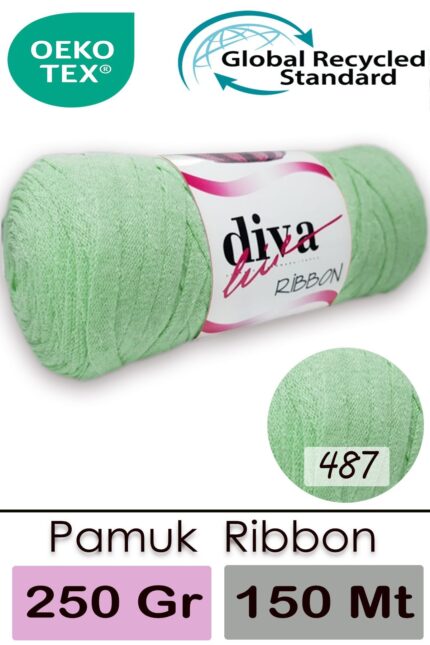 Diva Ribbon 487 Su Yeşili ( 4 lü Paket )