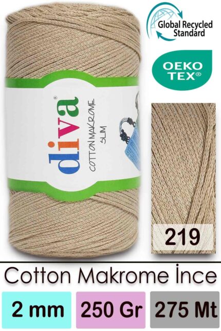 Diva Cotton Makrome İnce 219 Nohut ( 4 lü Paket )