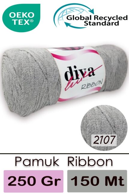 Diva Ribbon 2107 Açık Gri ( 4 lü Paket )