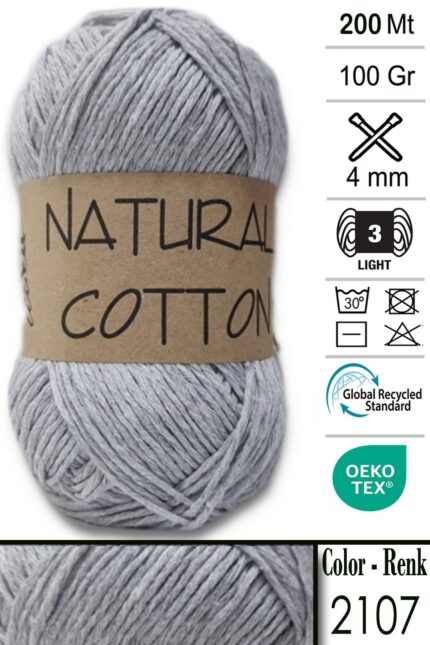 Diva Natural Cotton 2107 Açık Gri (5 li Paket)