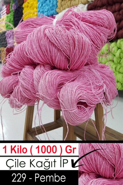 1 Kilo Kağıt İplik - 229 - Pembe