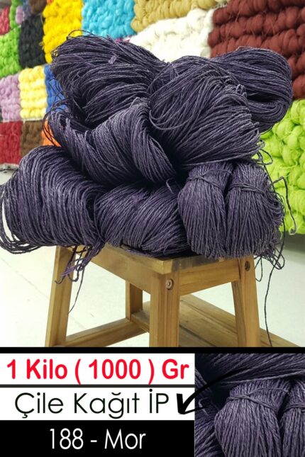1 Kilo Kağıt İplik - 188 - Mor