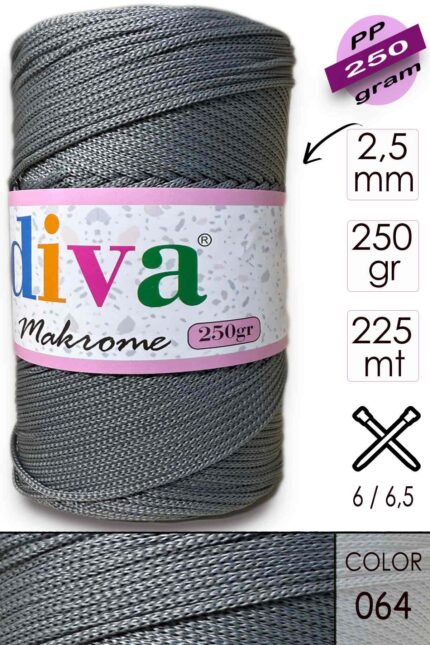 Polip Makrome 250 GR 64 Koyu Gri ( 4 lü Paket )