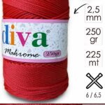 Polip Makrome 250 GR 100 Canlı Kırmızı ( 4 lü Paket )