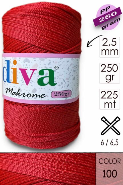 Polip Makrome 250 GR 100 Canlı Kırmızı ( 4 lü Paket )