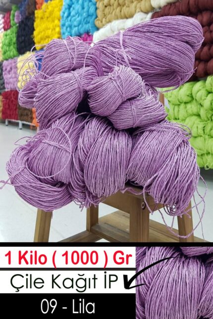 1 Kilo Kağıt İplik - 09 - Lila